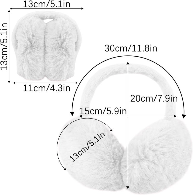Duxesuk 1 Pcs Headband Winter, Ear Muffs for Women & Men, Foldable Fluffy Earmuffs with Headband, Headband Winter - Image 2